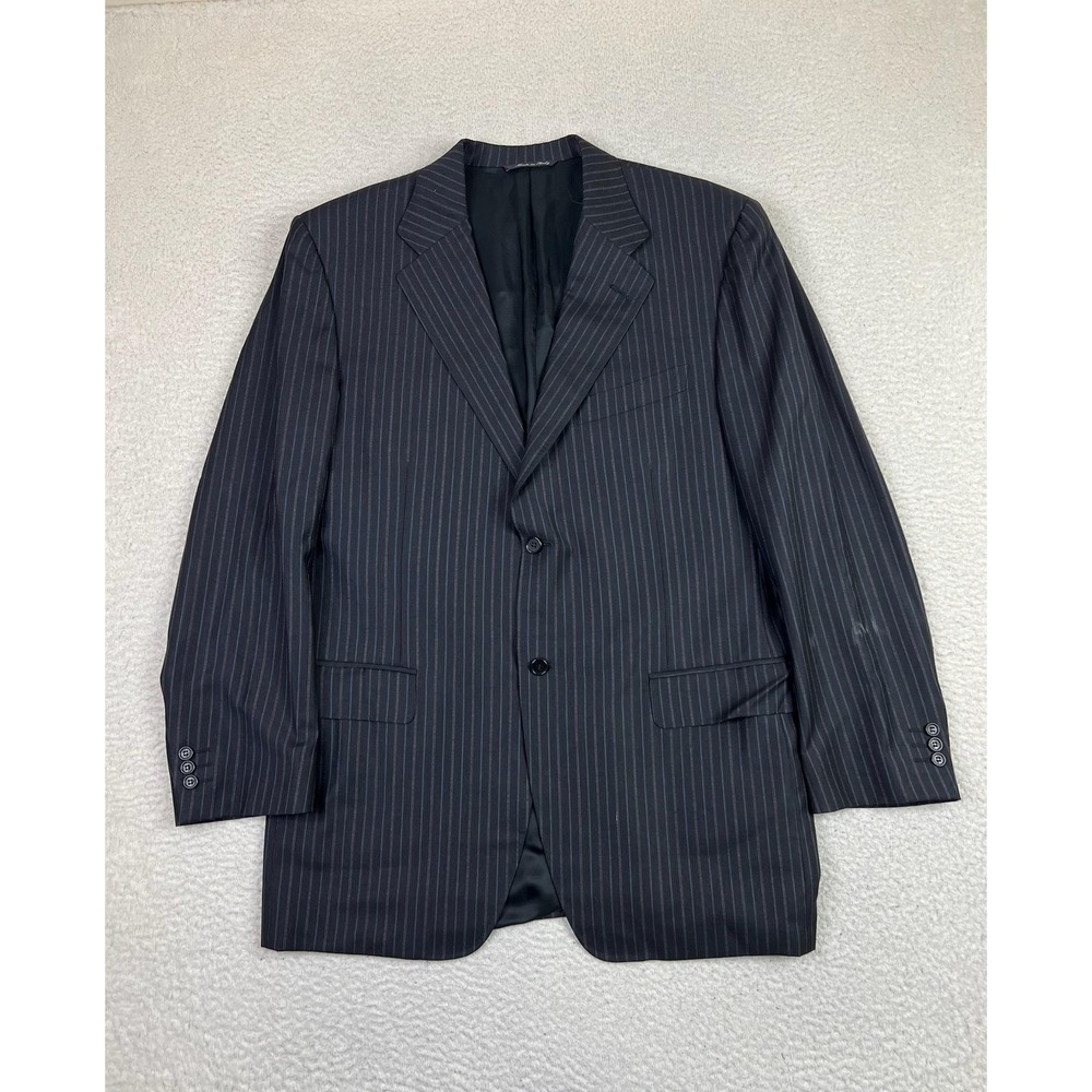 Canali Mens 44R Gray Pinstripe Super 120s Wool Blazer Made in Italy AL 14220/41